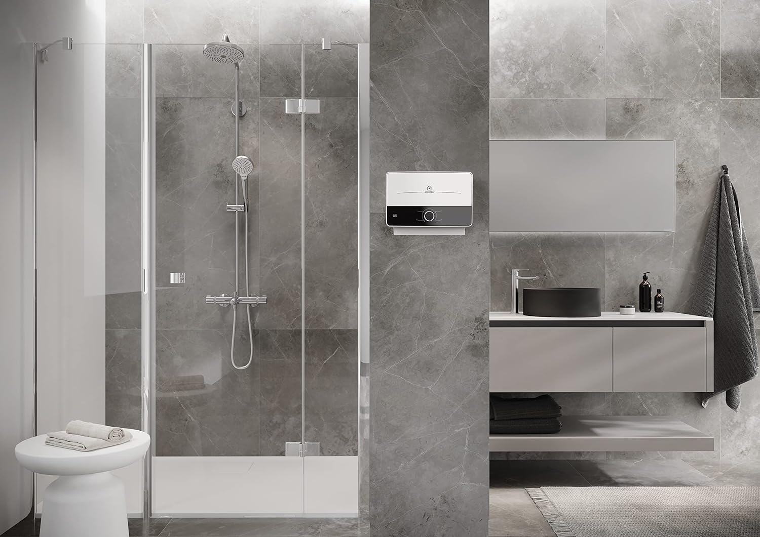 سخان مياه كهربائي بدون خزان من اريستون AURES SM 9.5 - الصورة 3