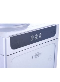 مبرد مياه بيرجن بحنفيتين بارد-ساخن ، استانلس ستيل، بثلاجة وفريزر، تصميم ابواب ميتاليك، موديل BYB87 - سيلفر