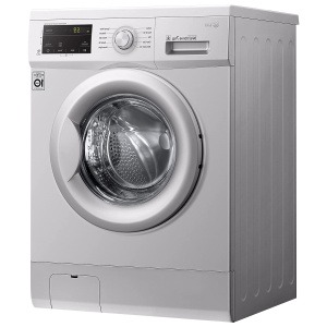 غسالة ملابس ال جي اتوماتيك تحميل أمامي، 7 كجم، موتور انفرتر، فضي - FH2J3QDNG5