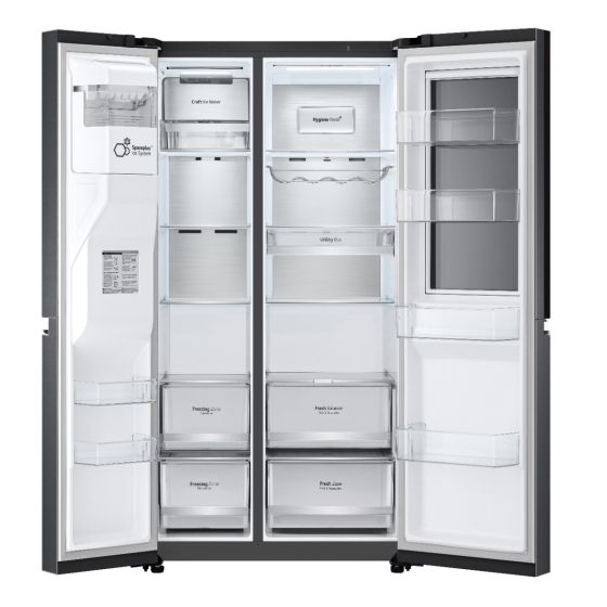 ثلاجه ال جى نوفروست 600 لتر، بموتور انفرتر ، اسود - GC-X257CQHS - الصورة 2