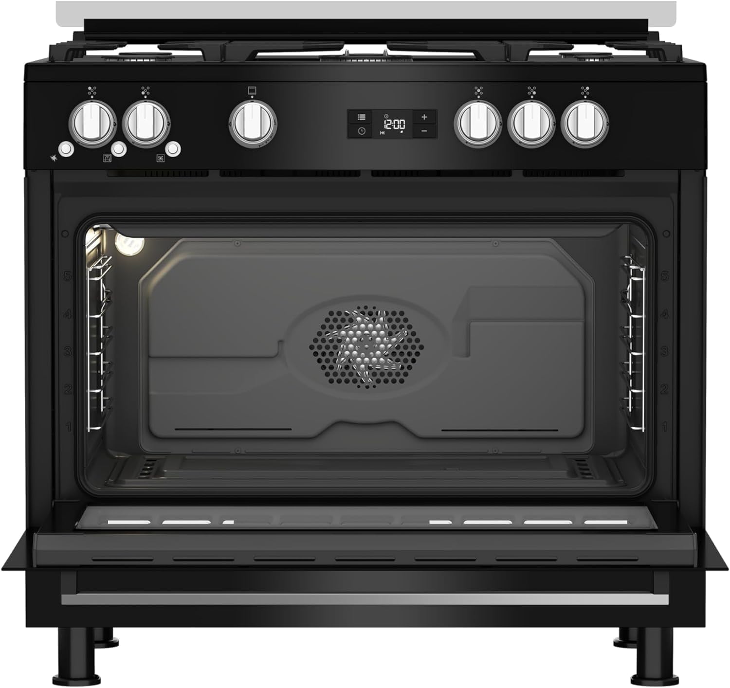 بيكو بوتجاز غاز 5 شعلة حوامل زهر امان كامل بالمروحة اسود*سيلفر GGR 15325 FX NBE