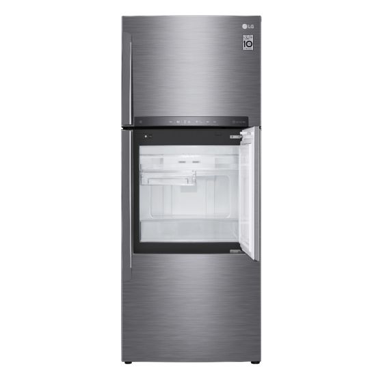 ثلاجه نوفروست ال جى بموتور انفرتر، 512 لتر، فضي - GN-A722HLHU - الصورة 2