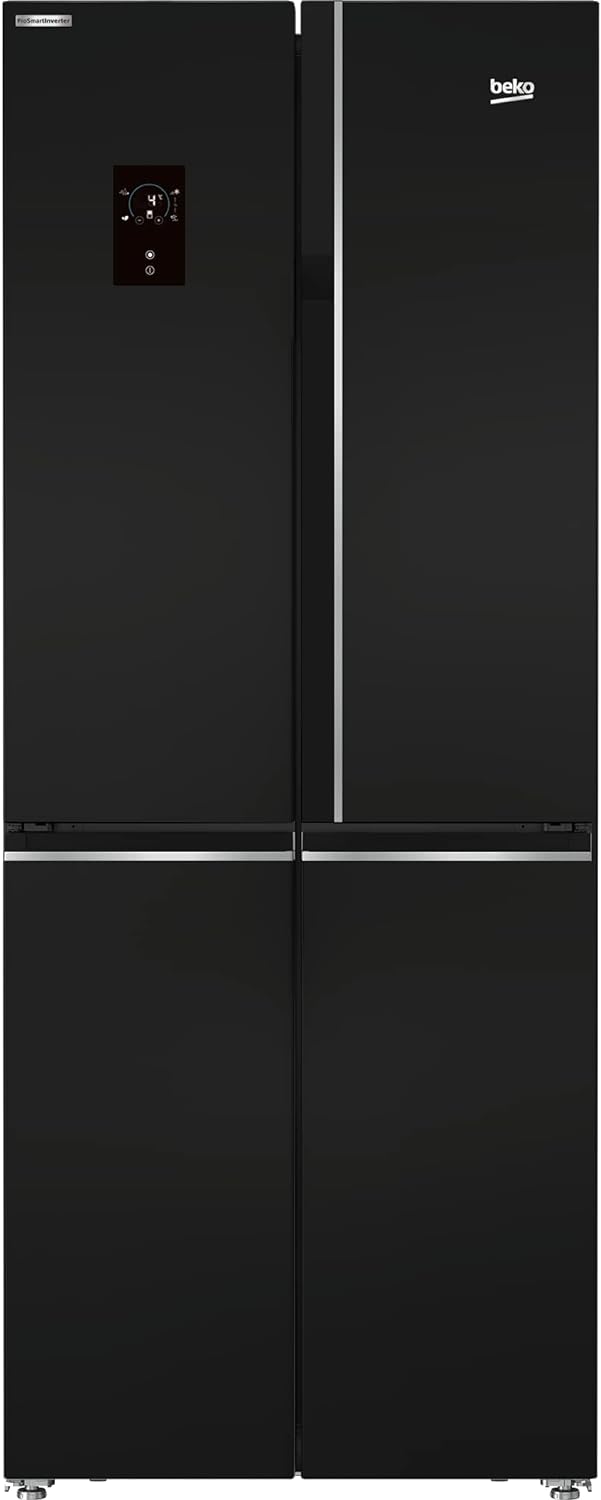 بيكو ثلاجة 450 لتر سايد باي سايد نوفروست 4 باب ديجيتال لون أسود GNE480E20ZBH