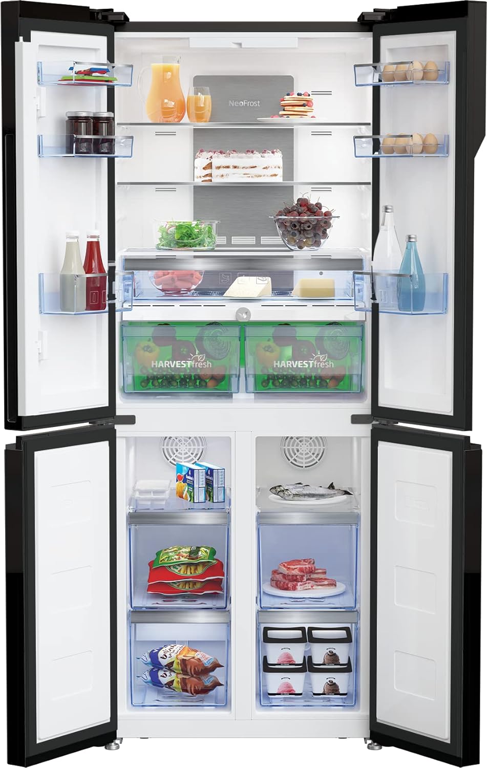 بيكو ثلاجة 450 لتر سايد باي سايد نوفروست 4 باب ديجيتال لون أسود GNE480E20ZBH - الصورة 3