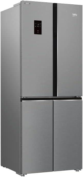 بيكو ثلاجة 480 لتر سايد باى سايد نوفروست ديجيتال فريزر سفلي لون استانليس GNE480E20ZXPH