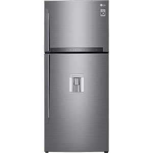 ثلاجه ال جى انفرتر 509 لتر ، سلفر ستانلس بالحنفية ديجيتال -GN-F722HLHL