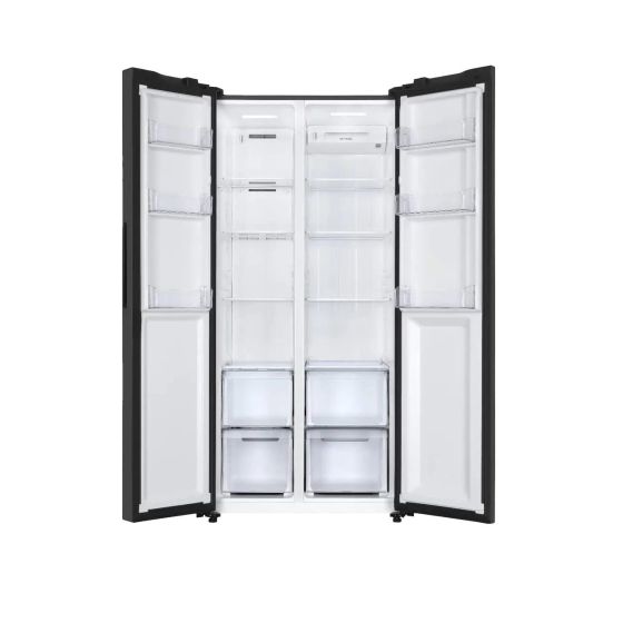 ثلاجة نوفروست هاير، 490 لتر، انفرتر، اسود - سايدx سايد HRF-520SDBM - الصورة 2