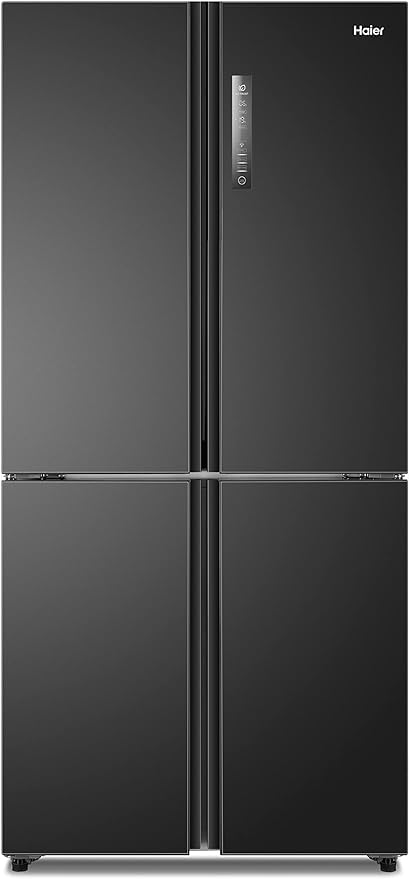 ثلاجة هاير 4 ابواب (فريزر سفلي) سعة 550 لتر -نو فروست-انفرتر ، اسودHRF-565 TDBG