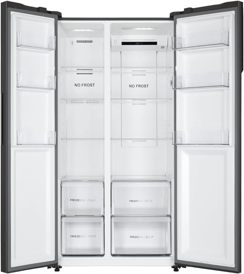 ثلاجة نوفروست هاير، 521 لتر، انفرتر، اسود - سايدx سايد HRF-570SDBM - الصورة 3