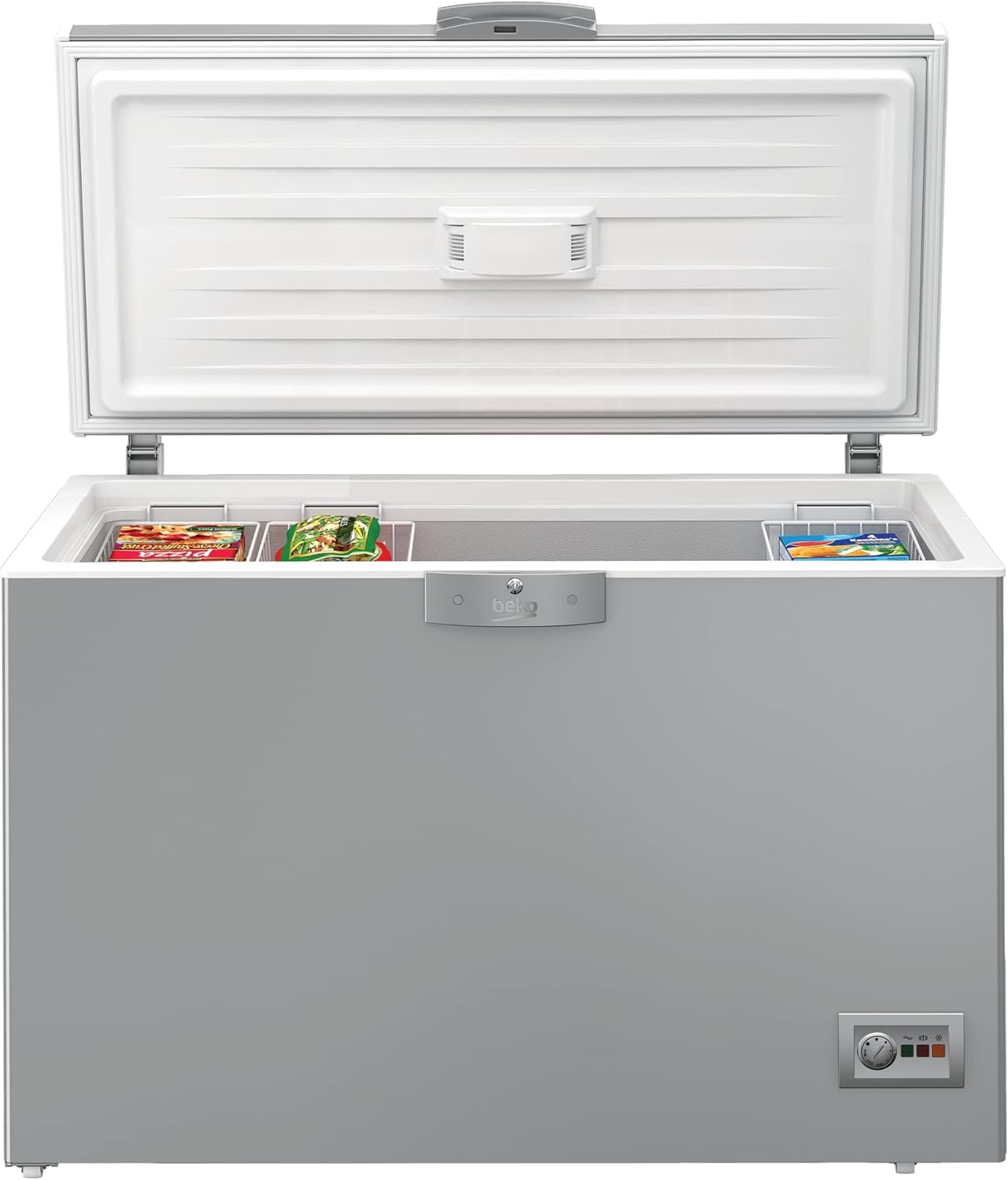 Beko HSA40500S Chest Freezer, 375 Liters - Silver - Image 2