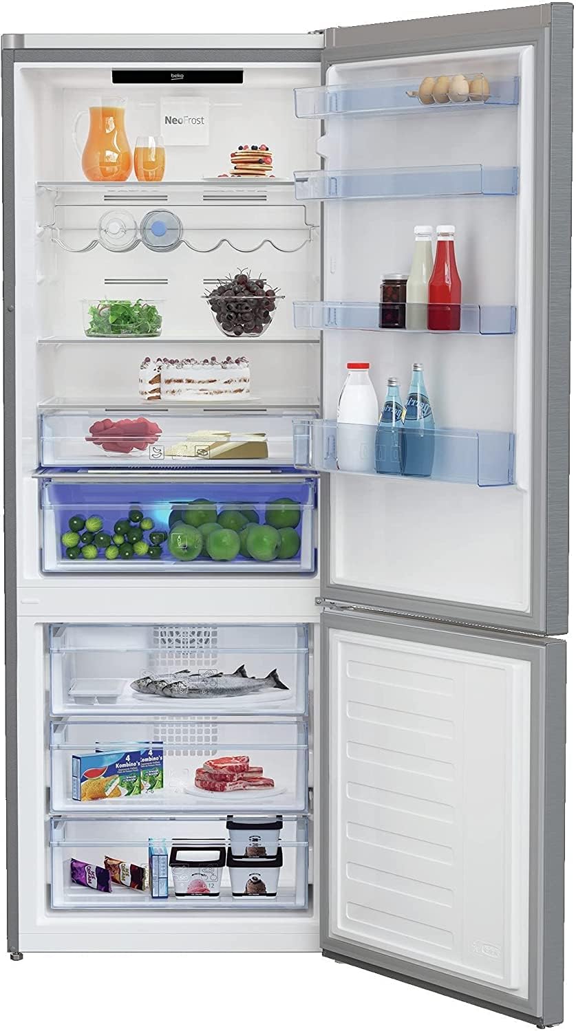 بيكو ثلاجة بخاصية منع تكون الثلج نو فروست 560 ومعقم بالاشعة فوق البنفسجية وشاشة رقمية سوداء من - 495 لتر (كومبي) RCNE560E40ZGBUV - الصورة 2