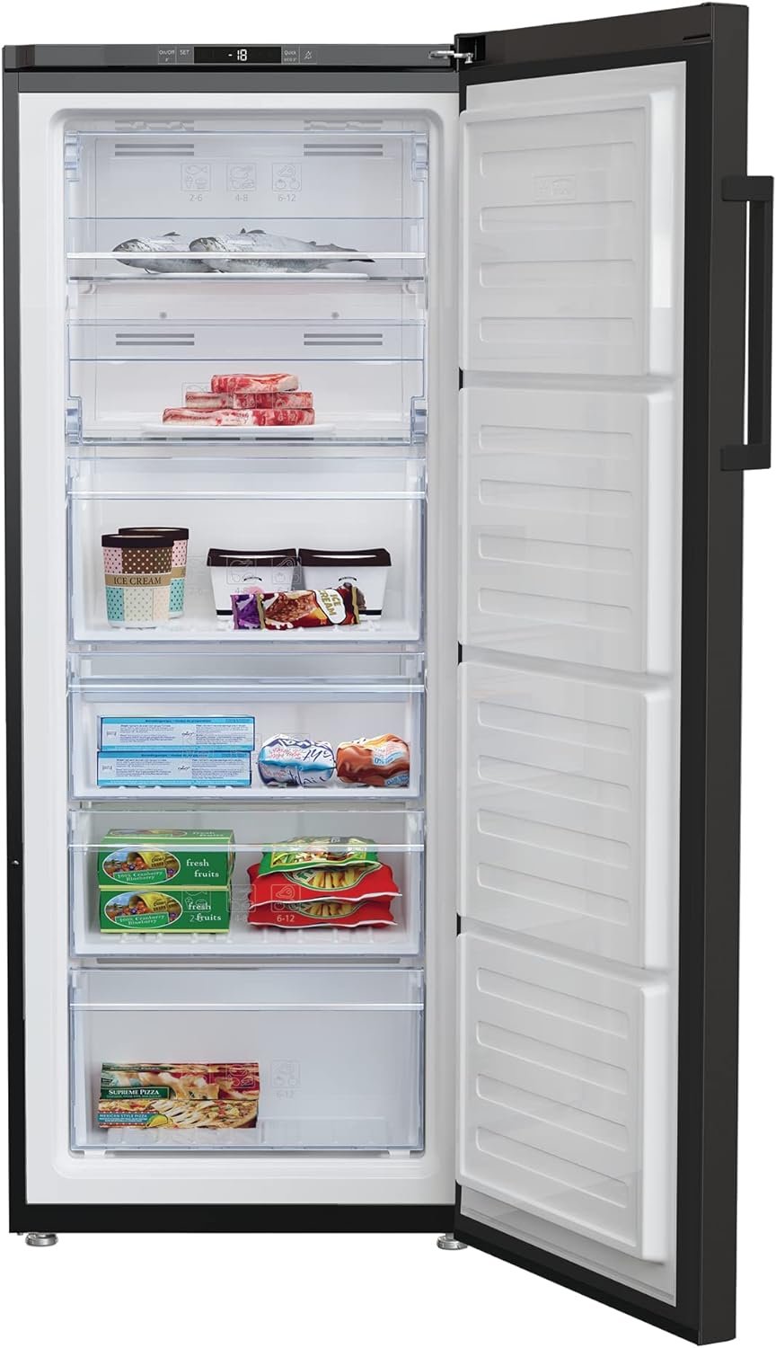Beko RFNE260K13B Nofrost Upright Deep Freezer with 6 Drawers, 218 Liters - Black - Image 2