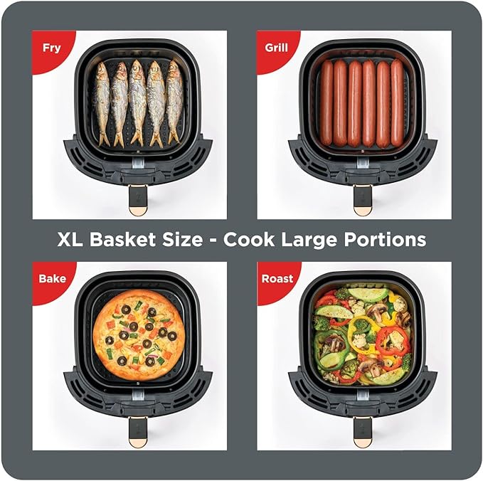 قلايه هوائية رقمية بلاك اند ديكر AF5539-B5،5.5 أسود، 5.5 ليتر، 1500 واط - الصورة 3