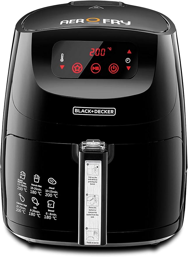 بلاك اند ديكر AF600 مقلاة هوائية - 5 لتر - 1.2 كجم - 1500 واط - أسود - الصورة 4