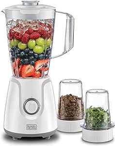 بلاك اند ديكر خلاط بلاستيك مع مطحنة وكبة BX4000-B5، 400 وات