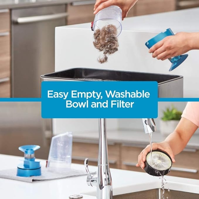 مكنسة كهربائية عمودية لاسلكية 3 في1 من بلاك اند ديكر ببطارية ليثيوم ايون 21.6 فولت و2 امبير في الساعة وسعة 500 مل مع شاحن، لون احمر - BHFE620J-GB - الصورة 3