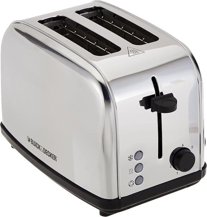 Black & Decker 2 Slice Cool Touch Toaster, Silver - Et222-B5, Stainless Steel Material