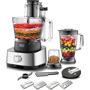Black & Decker Food Processor - 880W, Silver-Black, FX1050-2 YEARS WARRANTY