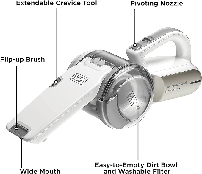 بلاك اند ديكر مكنسة غبار محورية تعمل ببطارية ليثيوم ايون 14.4 فولت صنف 5306 - الصورة 6