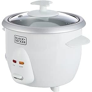 Black & Decker 0.6 Liter Automatic Rice Cooker, White - Rc650-B5, Stainless Steel Material