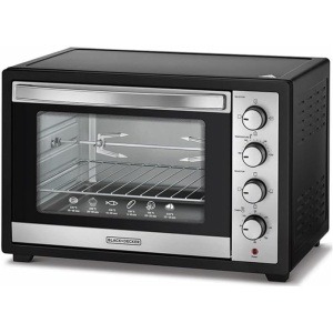 فرن تحميص بلاك اند ديكر بباب زجاجي مزدوج سعة 50 لتر بقوة 2000 وات مع شواية للشوي والخبز والتحميص TRO50RDG-B5