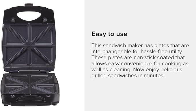 بلاك اند ديكر جهاز صنع الساندويتشات 4 فتحات Ts4080-B5 ، 1400 وات - اسود - الصورة 3