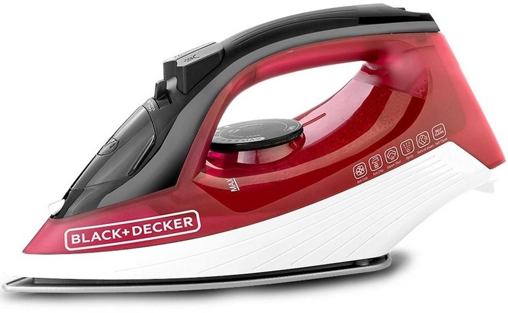 بلاك اند ديكر مكواة بخار X1550-B5، 1600 وات - احمر