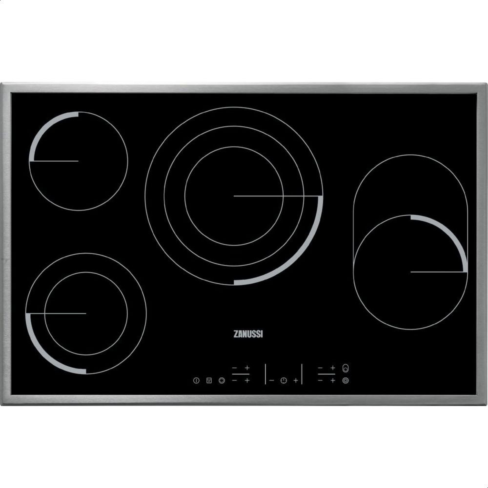 زانوسي مسطح كهربائي سيراميك زجاجي بلت ان تحكم باللمس - 80 سم ، أسود - ZEV8648XBA