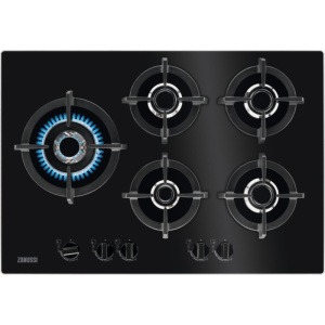 زانوسي مسطح غاز بلت ان، 5 شعلات، زجاج اسود - ZGO78530BA