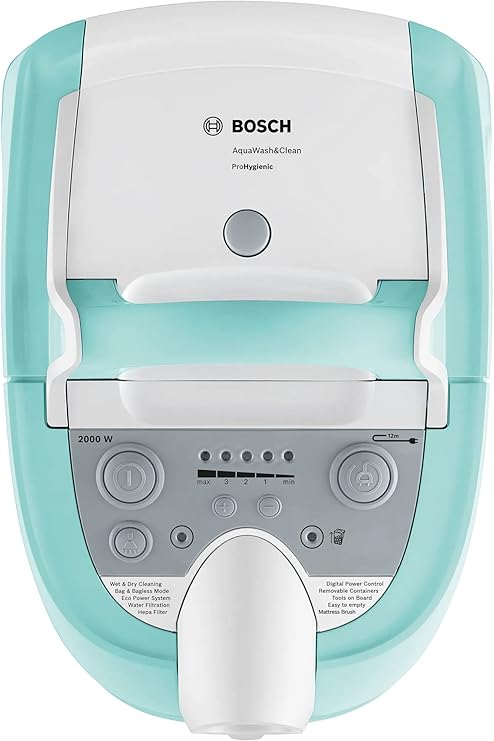 بوش مكنسة 2000 وات بنظام الكيس+باجلس للاستخدام الجاف والمبلل لون تركواز BWD420HYG - الصورة 2