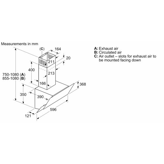 بوش شفاط مطبخ 60 سم ثلاث سرعات بقوة 539 متر مكعب/ ساعة زجاج شفاف أسود DWK065G60 - الصورة 5