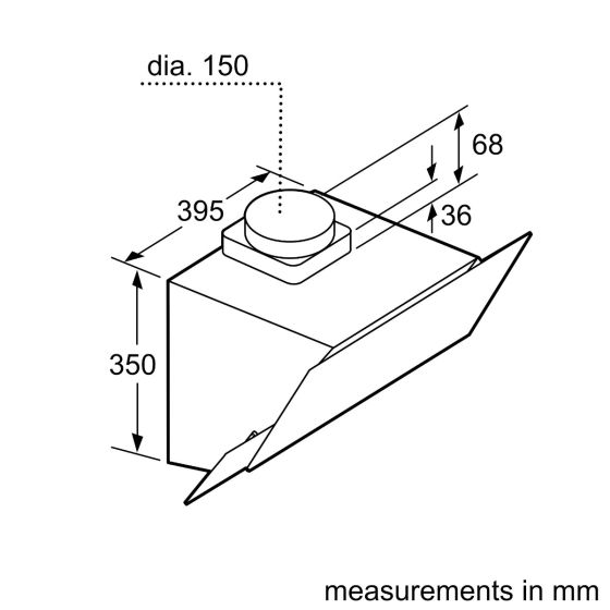 بوش شفاط مطبخ 60 سم ثلاث سرعات بقوة 539 متر مكعب/ ساعة زجاج شفاف أسود DWK065G60 - الصورة 6