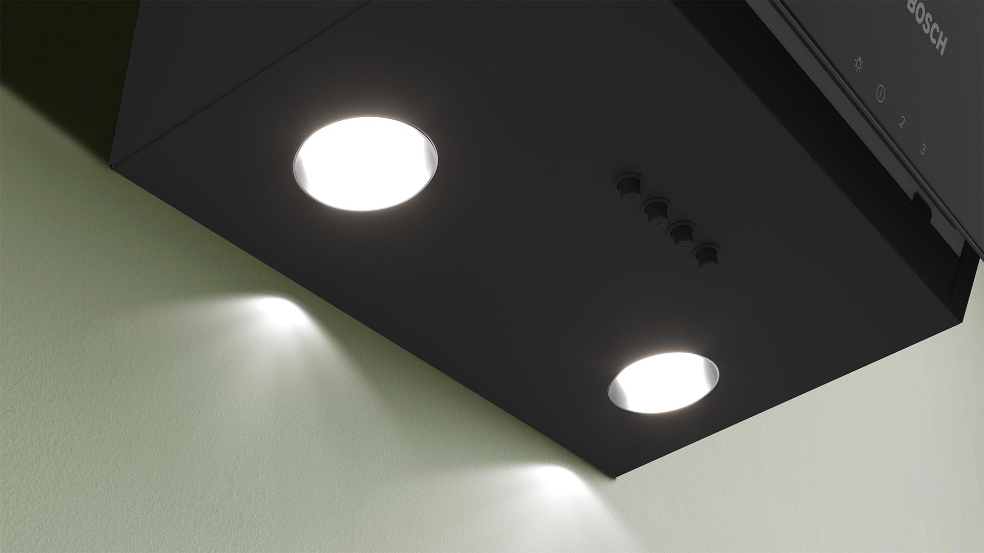 شفاط بوش مائل 60 سم سيري 2 - معدل الشفط 360 متر مكعب / ساعة - إضاءة LED - زجاج أسود - DWK63PJ61T - الصورة 3