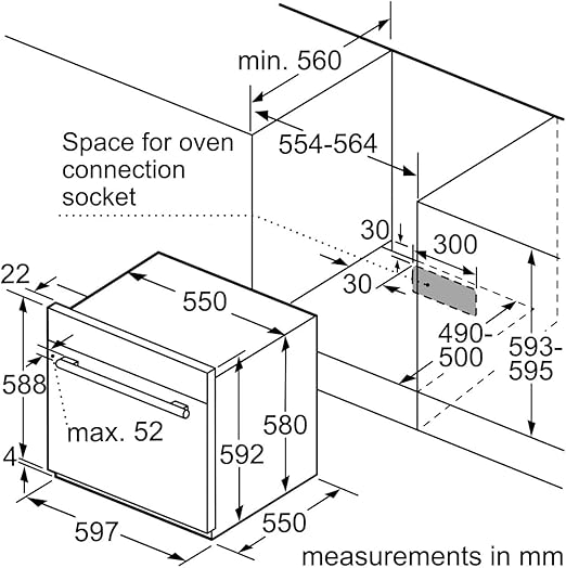 بوش فرن غاز بلت ان - شواية كهربائية | 60 لتر | ستانلس ستيل - HGL21F350 - الصورة 2