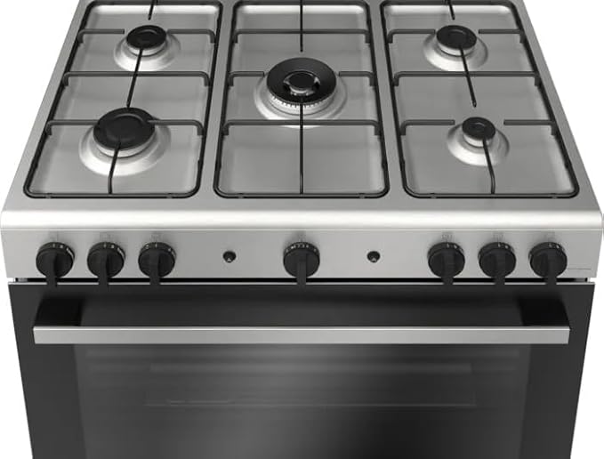 بوتاجاز غاز بوش سلسلة 2 ، 90 × 60 سم، 5 شعلات، ستانلس ستيل، فرن سعة 125 لتر، فضي - HGV1F0U50S - الصورة 2