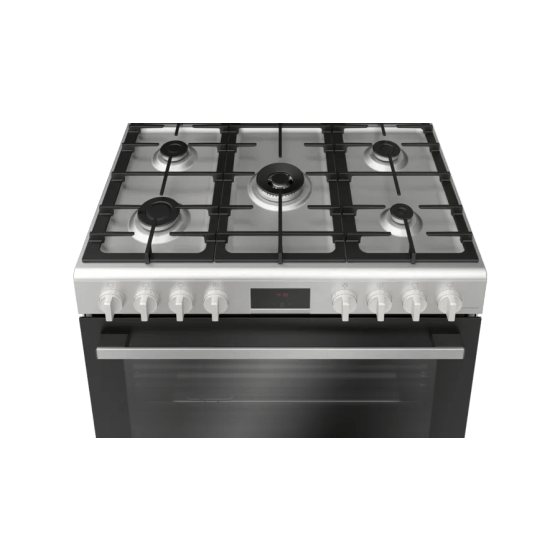 بوش بوتاجاز 5 شعلة 90*60 سم ستانلس ستيل حوامل زهر أمان كامل HGW3FSV50S - الصورة 2