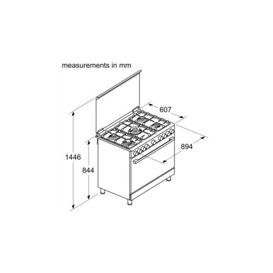 بوش بوتاجاز 5 شعلة 90*60 سم ستانلس ستيل حوامل زهر أمان كامل HGW3FSV50S - الصورة 6