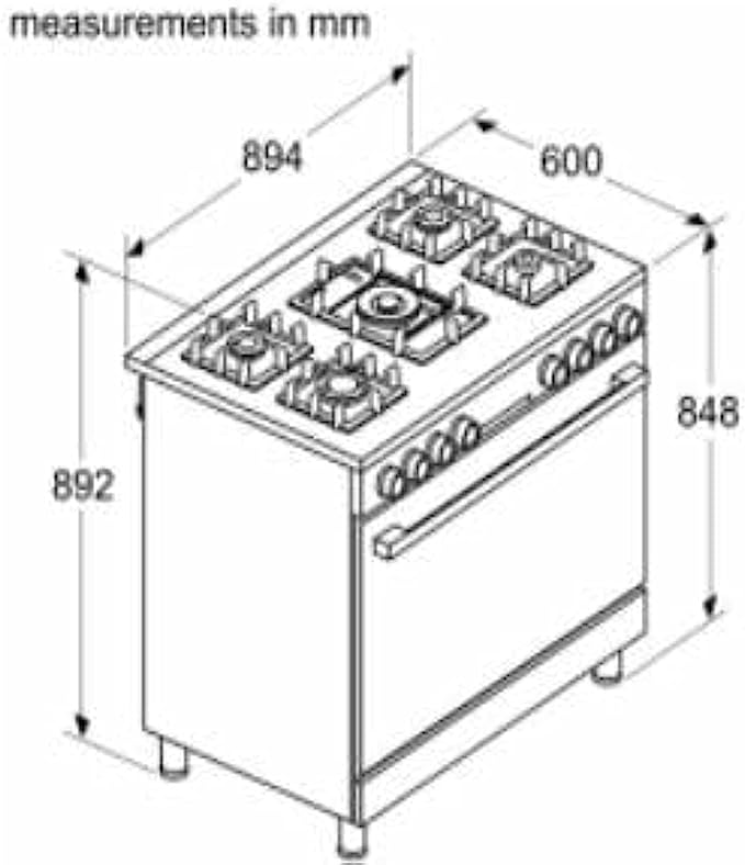 بوتاجاز بوش 5 شعلات 90سم 125L- ستانلس ستيل - HJY5G7V69S - الصورة 6