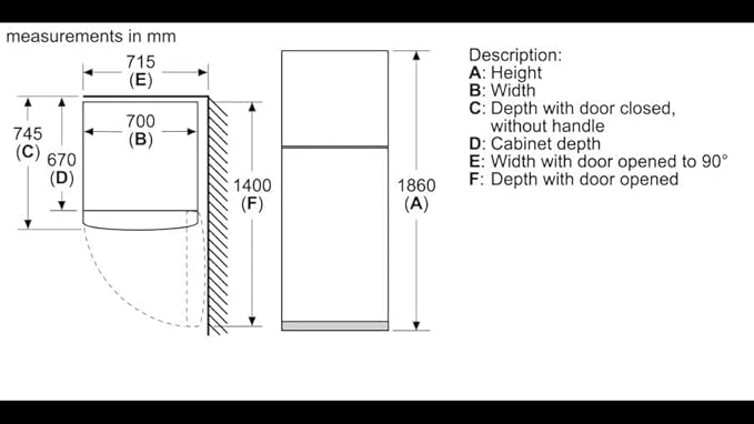 ثلاجة بوش نو فروست لون اينوكس KDN55NL2E8 - الصورة 3