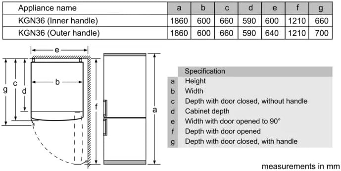 ثلاجة بوش نو فروست سعة 302 لتر - برج هواء متعدد التدفق - سلسلة 2 سلسلة 2 فريزر سفلي - KGN36NL30U - الصورة 8