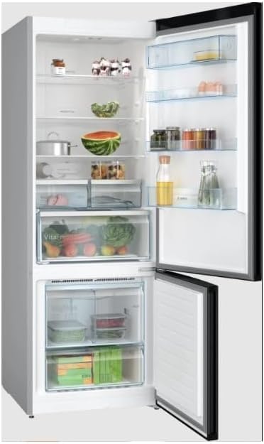 ثلاجة بوش سيريز 4 مع فريزر سفلي - صافي السعة 505 لتر - هايبر فريش - ستانلس ستيل أسود - KGN56CX30U - الصورة 2