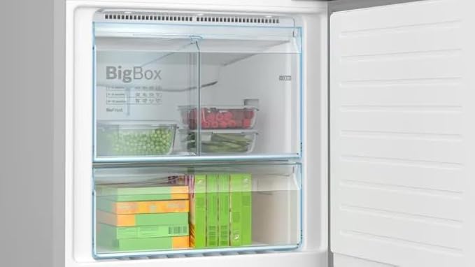 ثلاجة بوش سيريز 4 مع فريزر سفلي - صافي السعة 505 لتر - هايبر فريش - ستانلس ستيل أسود - KGN56CX30U - الصورة 6