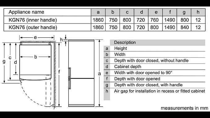 ثلاجة بوش سيرى 6 بفريزر سفلي، السعة الاجمالية 526 لتر من الستانلس ستيل بمضاد للبصمات)، KGN76CI3E8 - الصورة 2