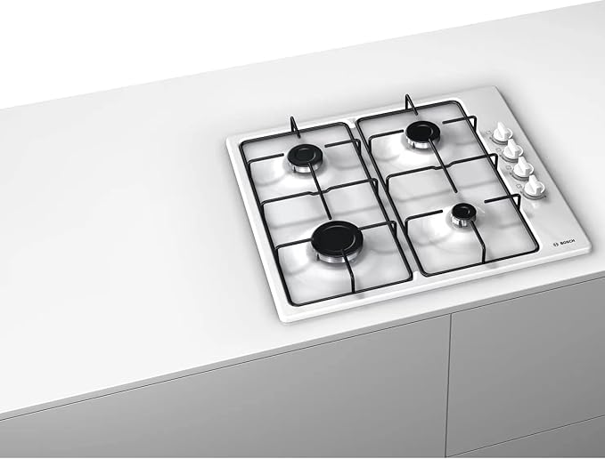 BOSCH GAS HOB 4 BURNER 60 CM WHITE SIDE CONTROL PBP6C2B80O - Image 2