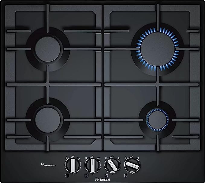 مسطح غاز بوش 4 شعله - 60 سم، لون اسود - PCP6A6B90