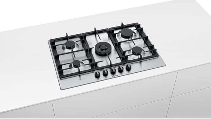 مسطح بوش بـ 5 شعلات من الفولاذ المقاوم للصدأ والحديد المصبوب مع أقدام مطاطية سيريز 6 ، 75 سم - PCQ7A5B90 - الصورة 3