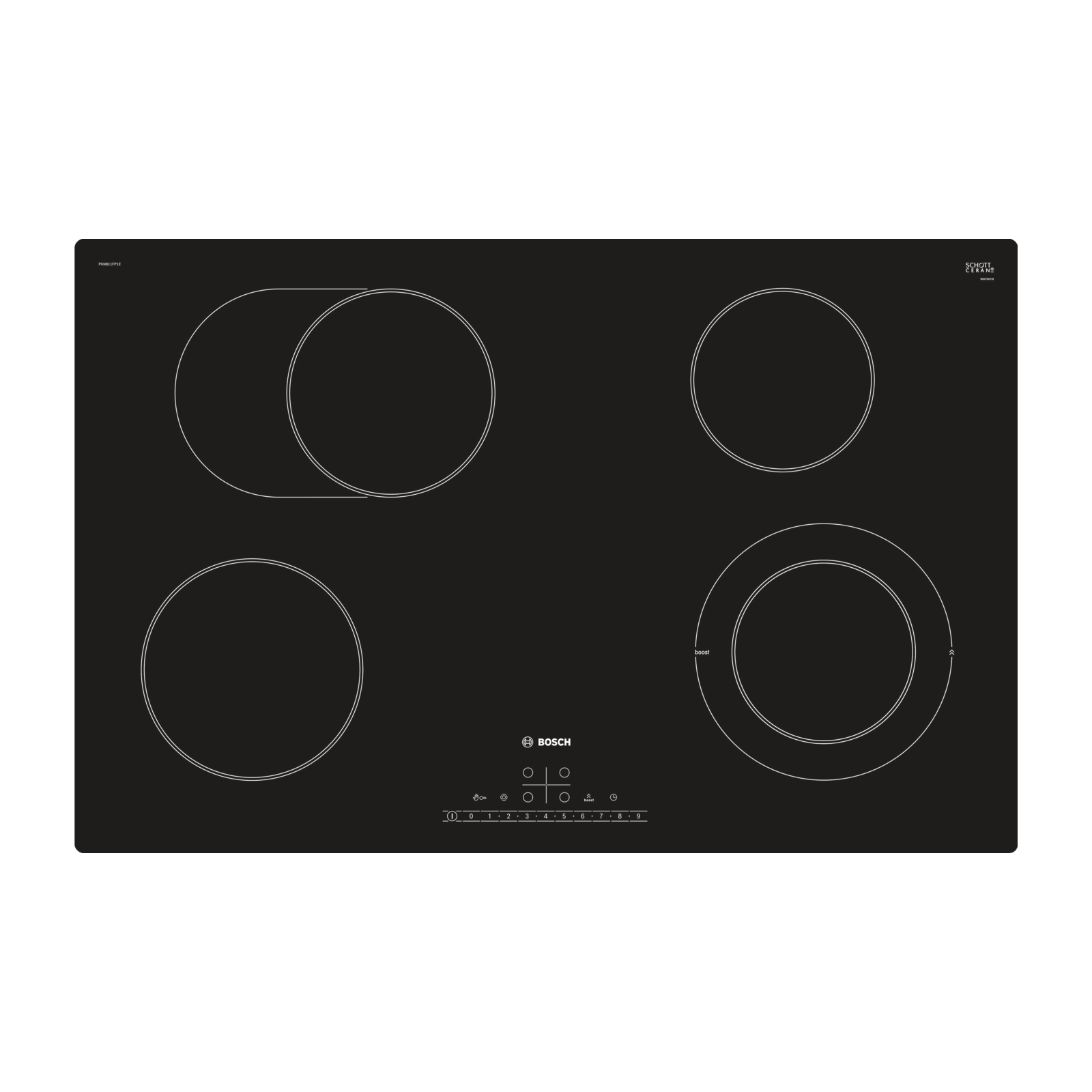 بوش مسطح كهرباء بلت إن 80 سم تحكم باللمس أسود PKN811FP1E