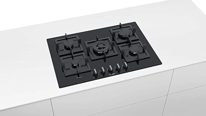 BOSCH GAS HOB 5 BURNERS 75 CM HARD GLASS BLACK PPQ7A6B20 - Image 2