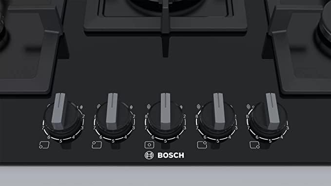 BOSCH GAS HOB 5 BURNERS 75 CM HARD GLASS BLACK PPQ7A6B20 - Image 3