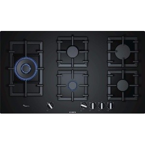 Bosch Serie 6 PPS9A6B90 hob Built-in Gas Black - Hobs (Built-in, Gas, Tempered glass, Black, Cast iron